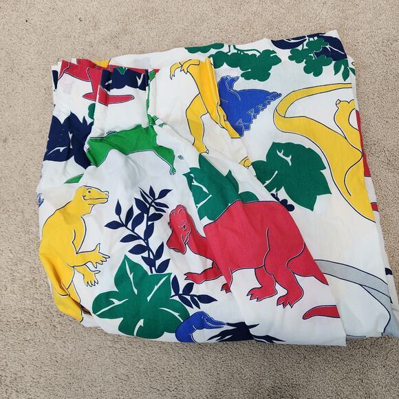 Vintage 90s Dinosaur Print Curtain Panel Childrens Room Unisex Retro 83x42 - Picture 1 of 7